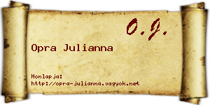 Opra Julianna névjegykártya